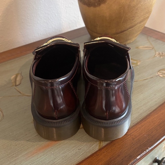 Dr. Martens Burgundy Loafers with Gold Detail - Picture 2 of 9